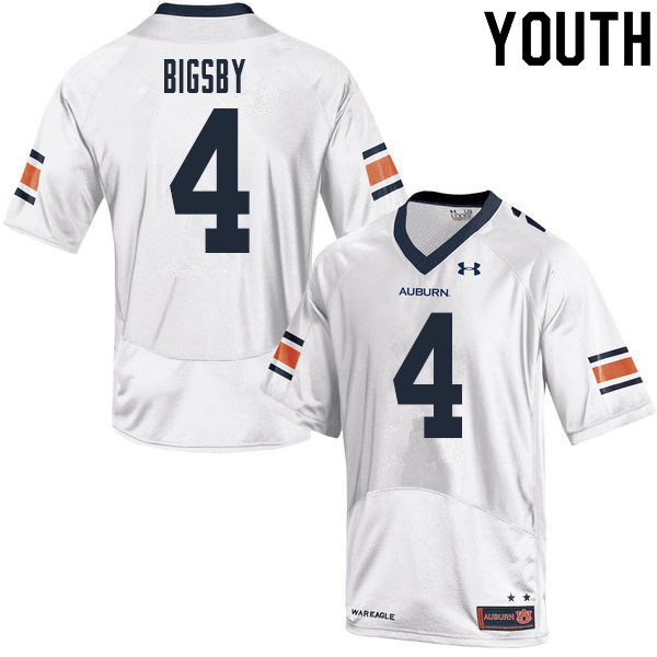 Youth #4 Tank Bigsby Auburn Tigers College Football Jerseys Sale-White - Click Image to Close